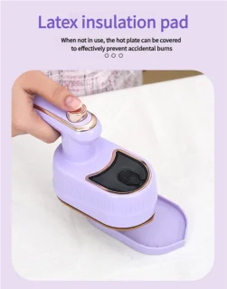 Kledingstomer -handstomer- Opvouwbaar mini-stoomstrijkijzer voor op reis - Reisstoomstrijkijzer voor kleding, geschikt voor nat en droog strijken - Snelle opwarming in 15 seconden - Draagbare stoomstrijkijzer - Geschikt voor thuis en op reis（Paars）