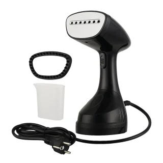 Kledingstomer – 1600W – Handstomer voor kleding – Snelle opwarming – Inclusief borstelopzetstuk & maatbeker – Zwart