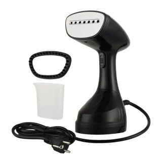 Kledingstomer – 1600W – Handstomer voor kleding – Snelle opwarming – Inclusief borstelopzetstuk & maatbeker – Zwart