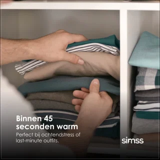 Simss® Prestige - Professionele Verticale Kledingstomer met Kledinghanger - 2,45L Waterreservoir - 2000W Inclusief Warmtebestendige Handschoen - Mat - Beige