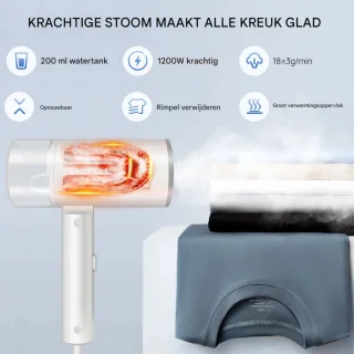 Kleding Stomer Vareo - 1200W - Draagbare Stoom Stofijzer - Opvouwbare Kledingstomer voor Huis & Reizen