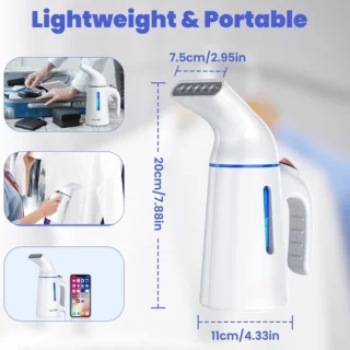 Garment Steamer - Handheld Steamer - Steam Iron - Anti-Crease - De-Crease Remover