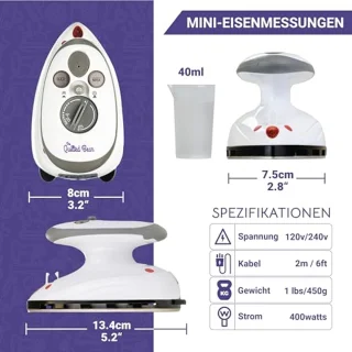Lichtgewicht Mini Stoomstrijkijzer met Strijkijzersteun en Reisstrijkmat - Perfect voor Op Reis