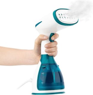 Handstoomapparaat Lichtgewicht Ergonomische Reisstomer - continue stoom - 32 g/min - onbeperkte autonomie - roestvrijstalen strijkzool - klaar in 30s - waterreservoir 280mL - Blauw Kledingstomer review