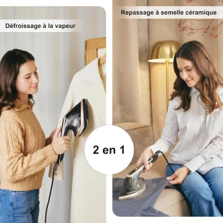 2-in-1 Stoomstrijkijzer en Kledingstomer