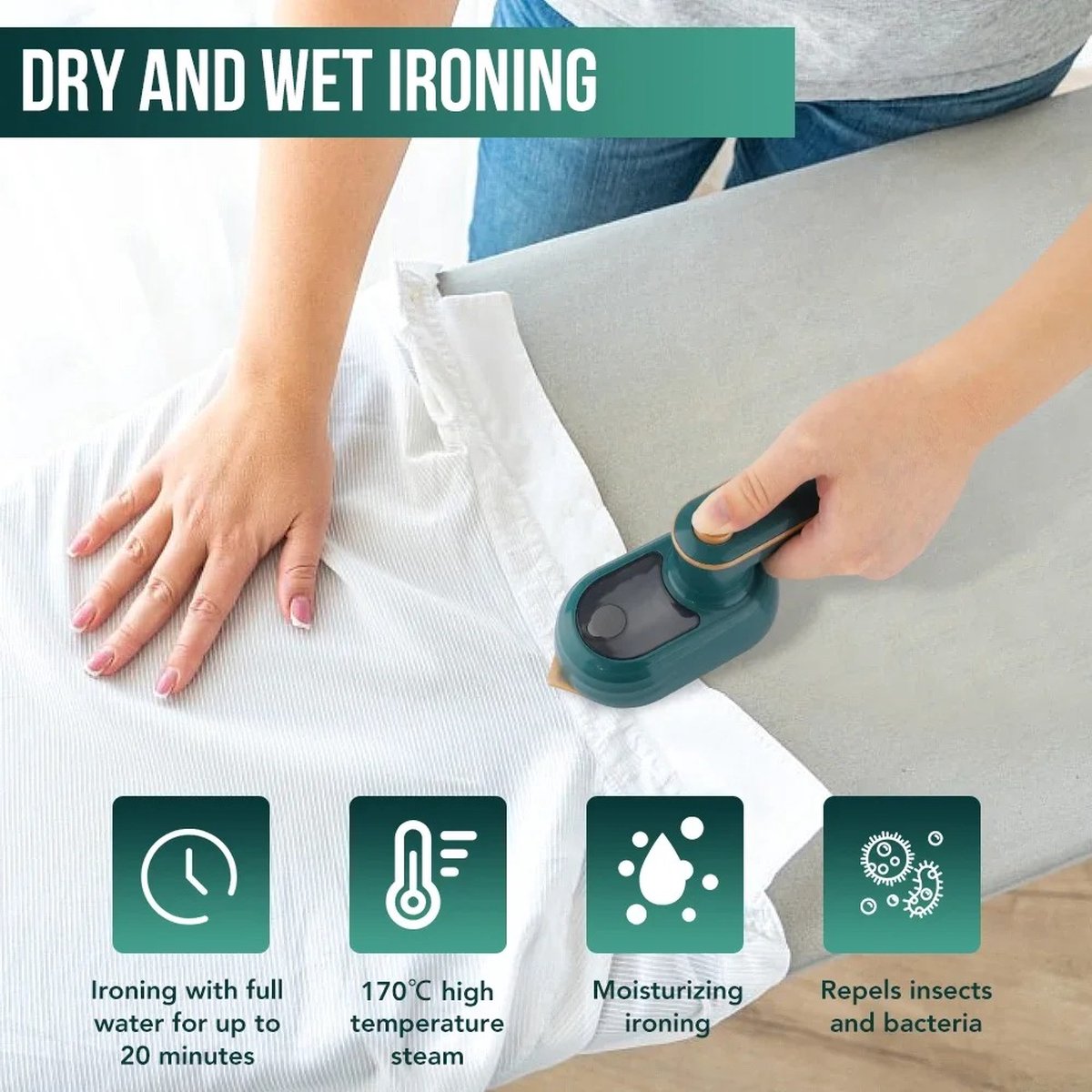 Ariqo Stoomapparaat Kleding Handheld Groen