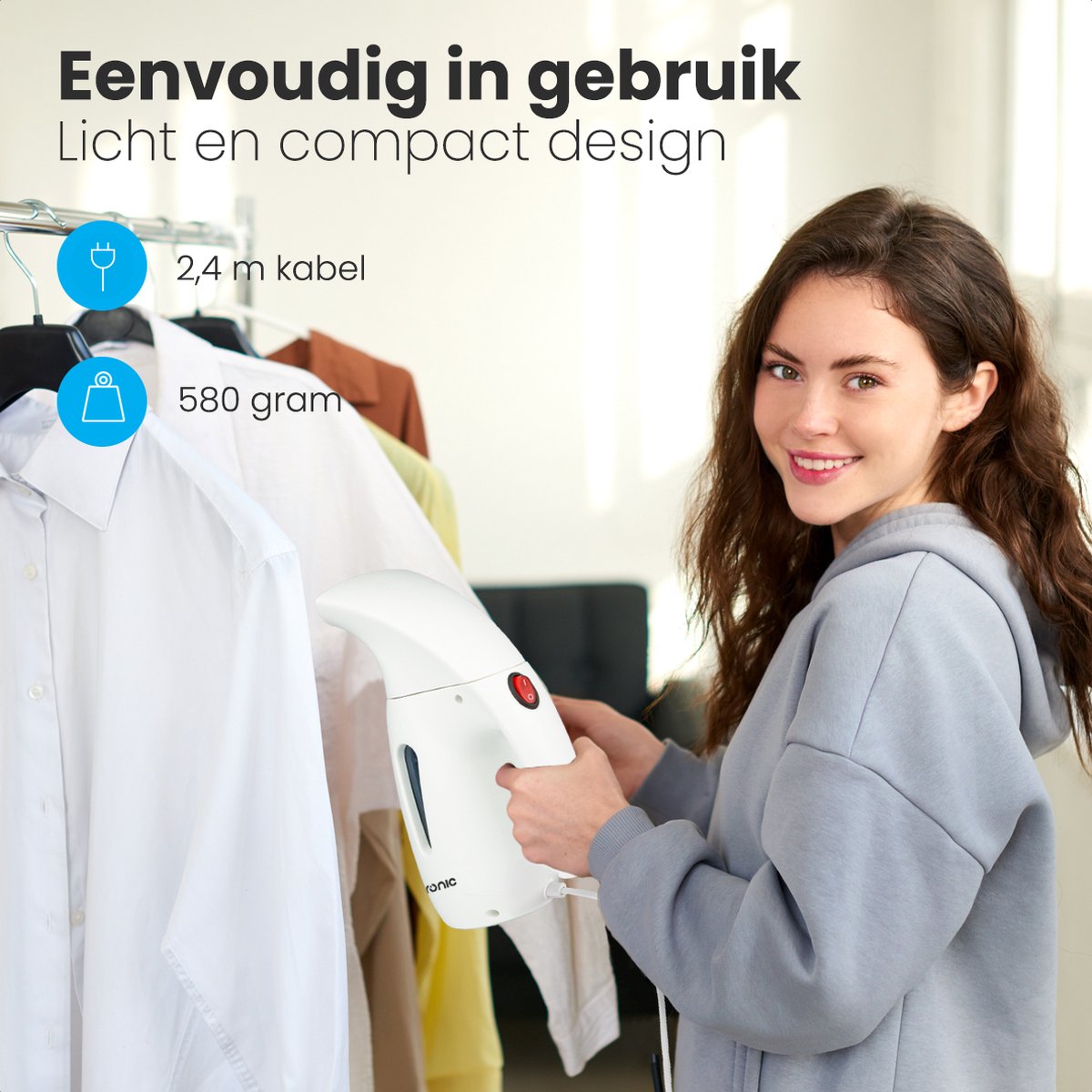 Auronic Kledingstomer Handstomer 180ml Wit