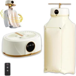 Automatische draagbare strijk- en droogmachine 2-in-1 wit