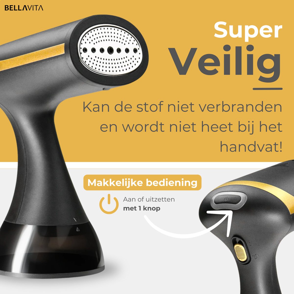 BELLAVITA Kledingstomer Handstomer Zwart 300ml