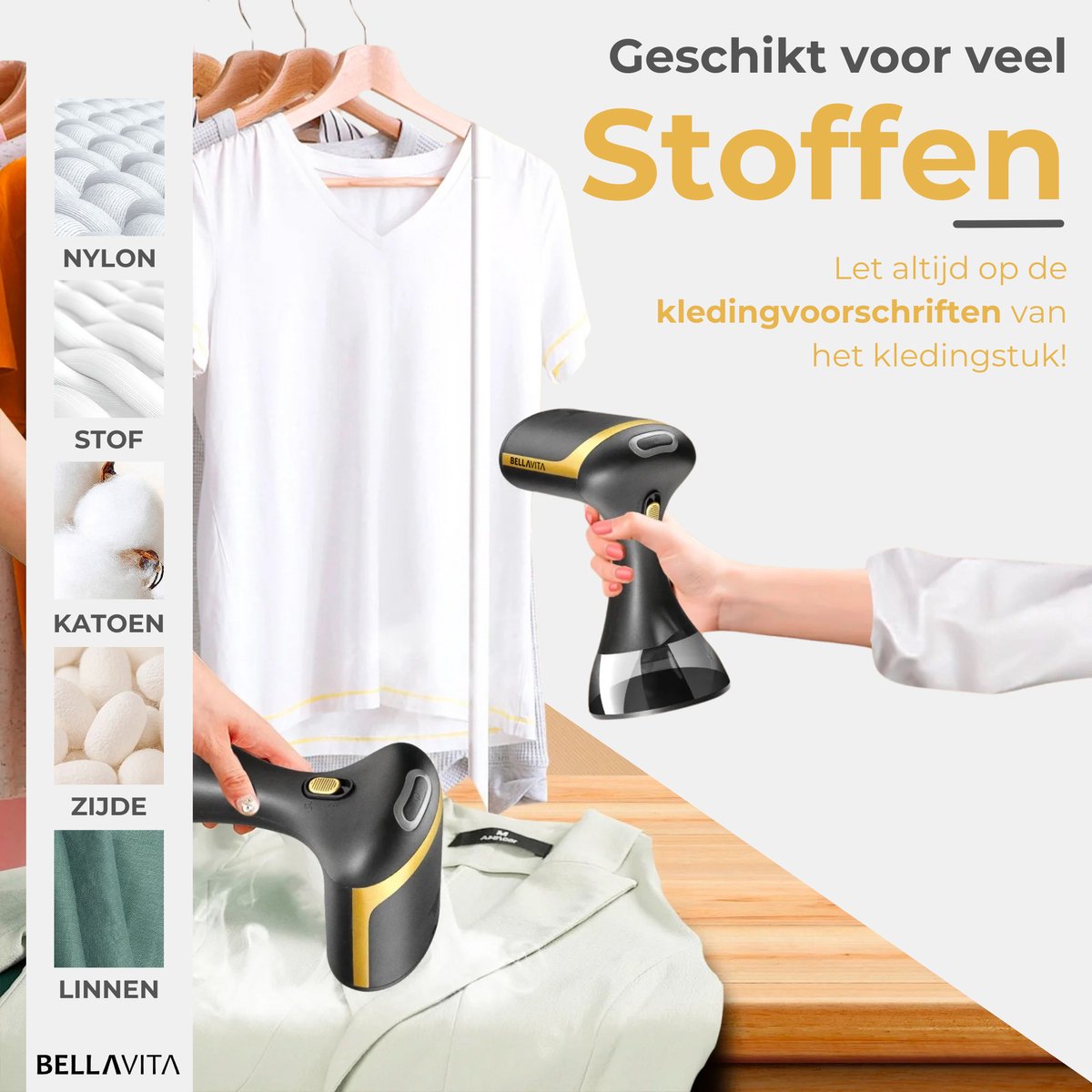 BELLAVITA Kledingstomer Handstomer Zwart 300ml