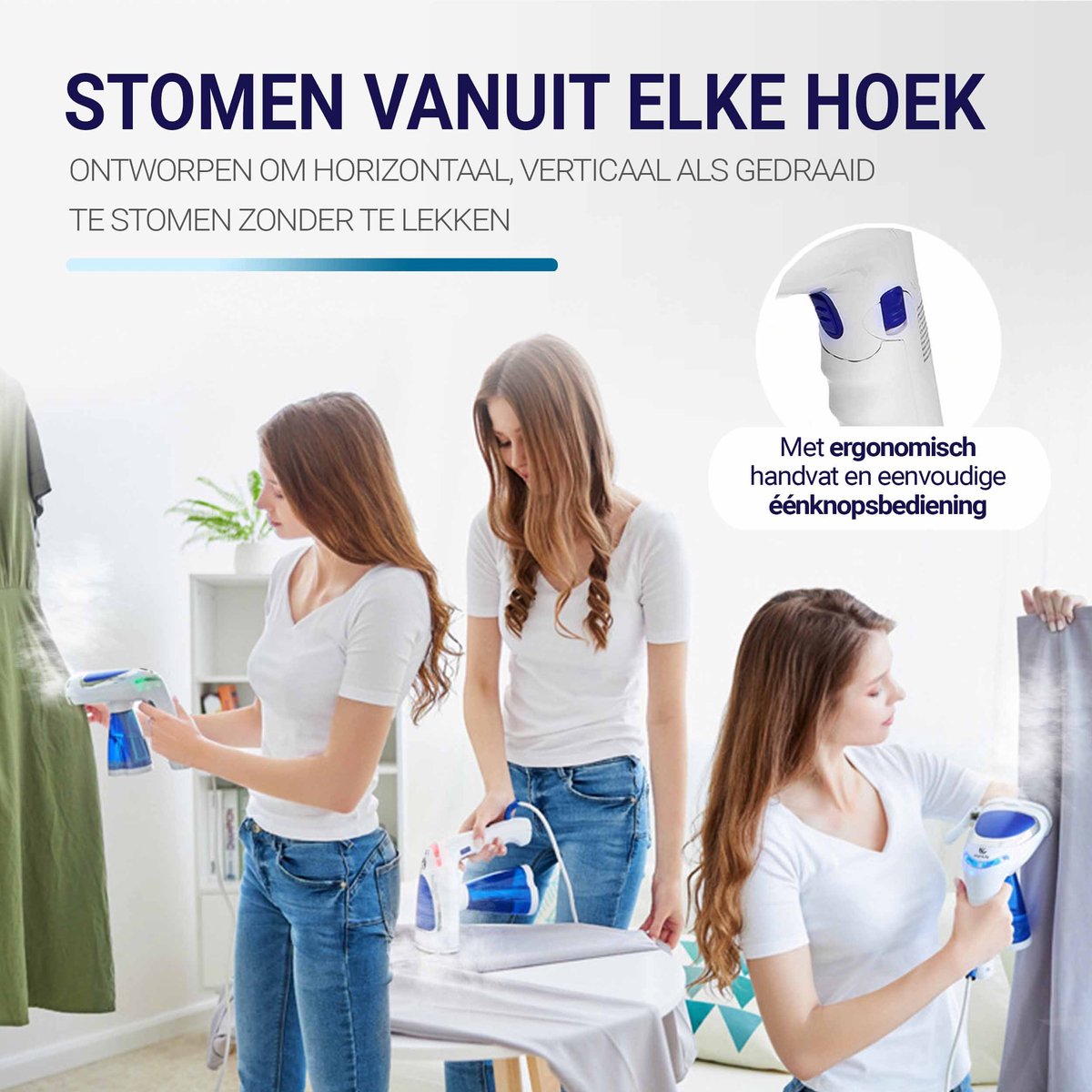 BrightLife Kledingstomer Handstomer 1600W Blauw/Wit