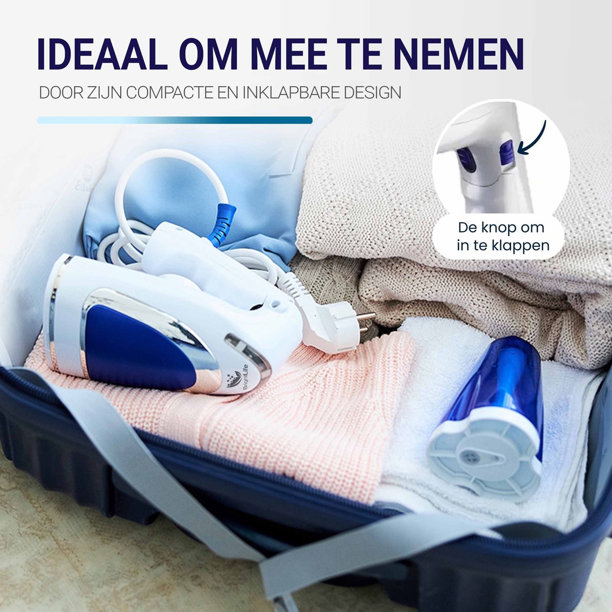 BrightLife Kledingstomer Handstomer 1600W Blauw/Wit