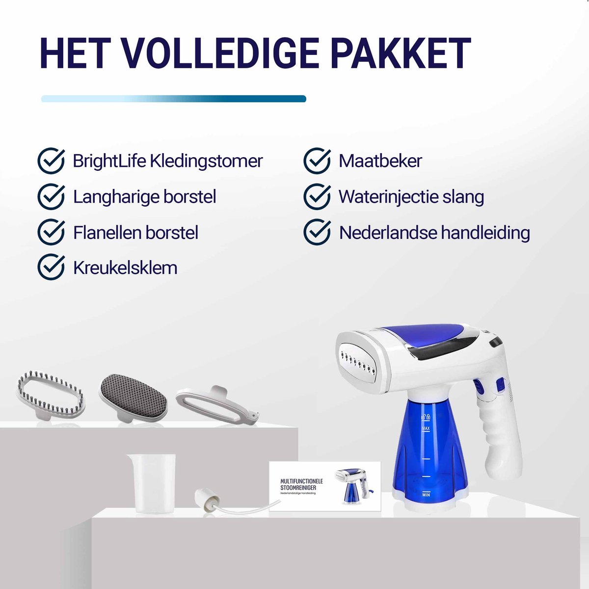 BrightLife Kledingstomer Handstomer 1600W Blauw/Wit