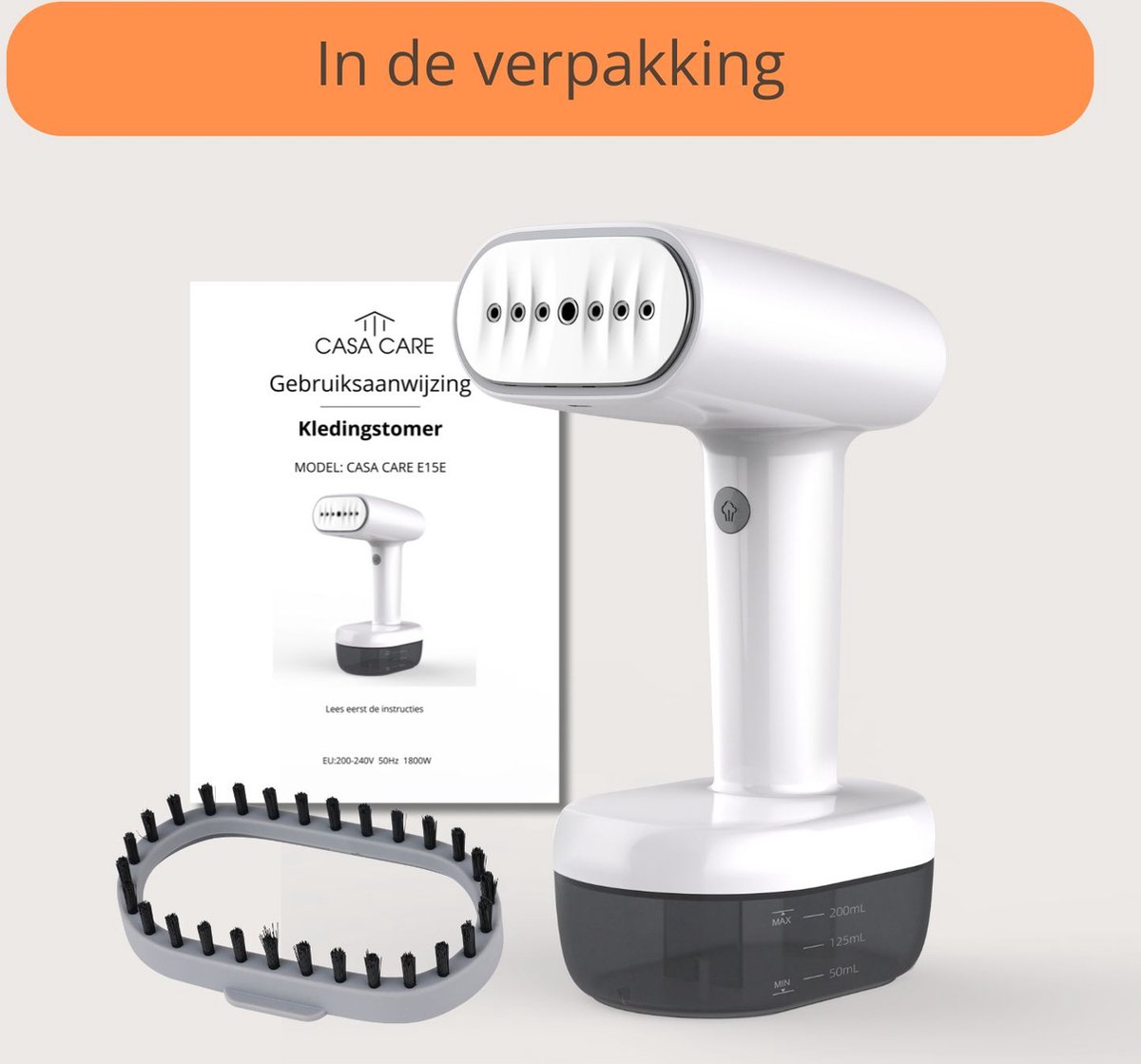 CASA CARE® Kledingstomer 1800W Handstomer 280ml Wit