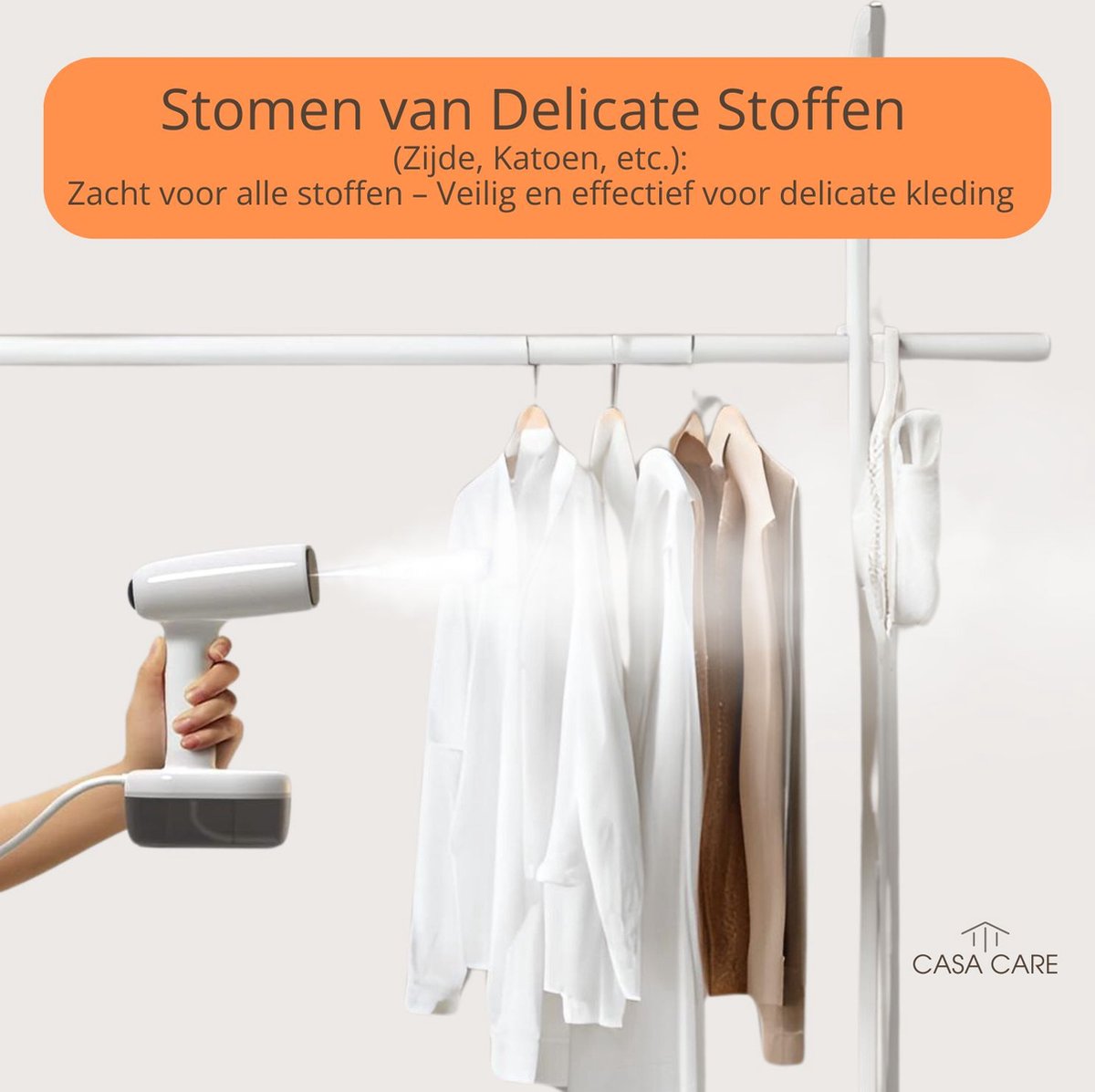 CASA CARE® Kledingstomer 1800W Handstomer 280ml Wit