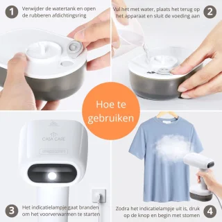 CASA CARE® Kledingstomer 1800W Handstomer 280ml Wit