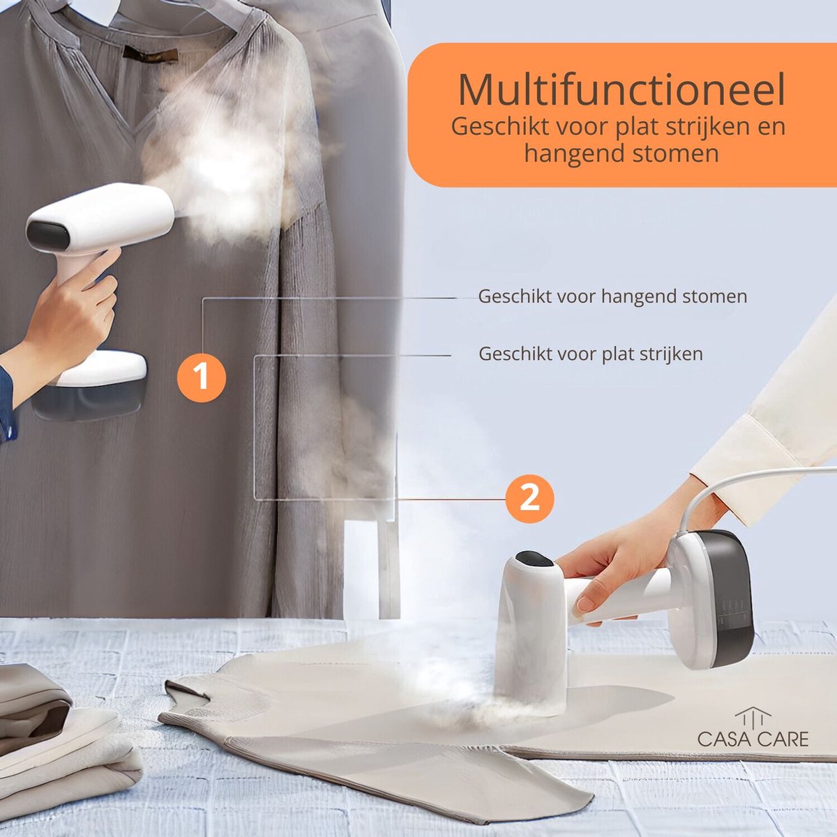 CASA CARE® Kledingstomer 1800W Handstomer 280ml Wit