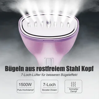 CHIWIN Draagbaar Stoomstrijkijzer 1500W Roze