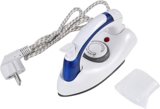 Compact reisstoomstrijkijzer blauw wit
