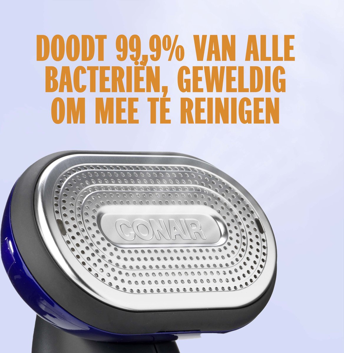 Conair GS108E Handheld Kledingstomer en Strijkijzer Zwart/Blauw