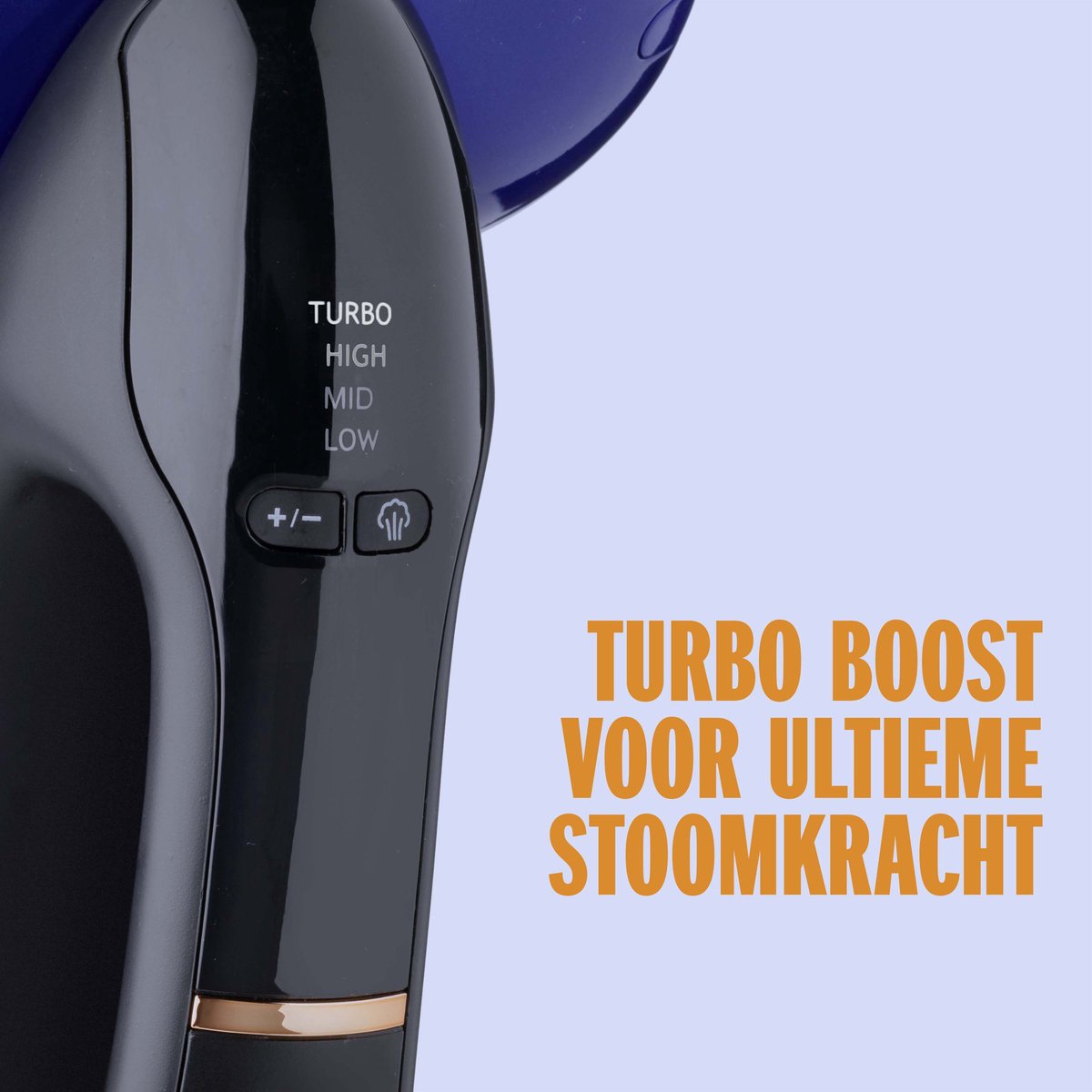 Conair GS108E Handheld Kledingstomer en Strijkijzer Zwart/Blauw
