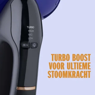 Conair GS108E Handheld Kledingstomer en Strijkijzer Zwart/Blauw