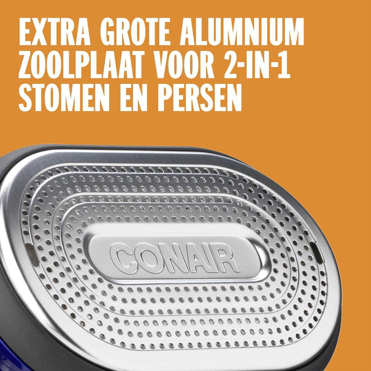 Conair GS108E Handheld Kledingstomer en Strijkijzer Zwart/Blauw