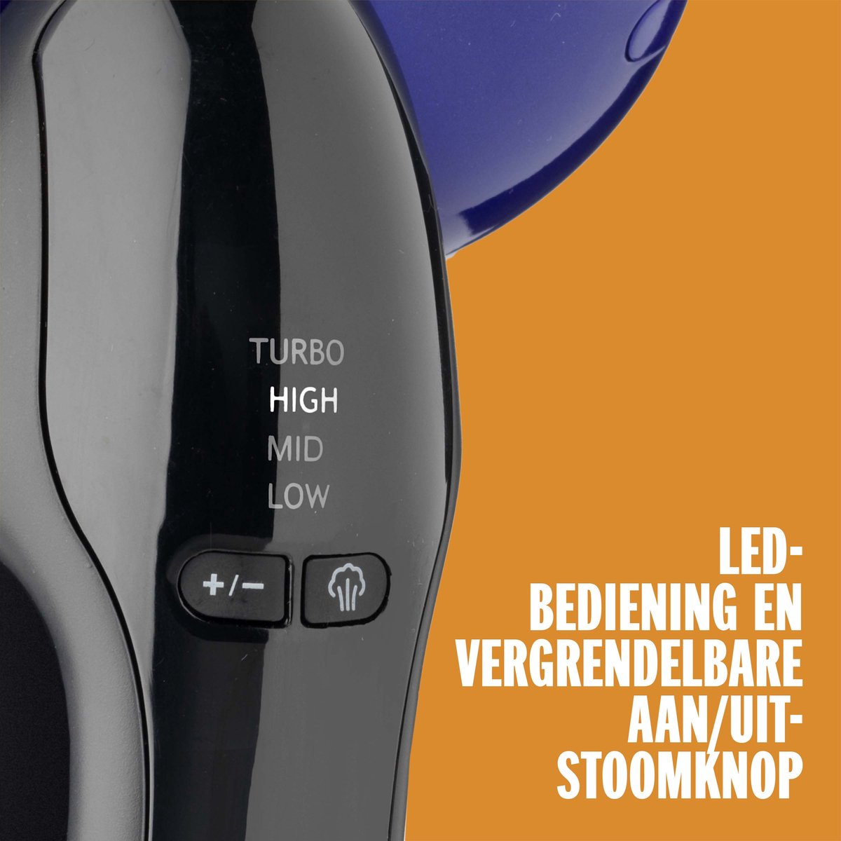 Conair GS108E Handheld Kledingstomer en Strijkijzer Zwart/Blauw