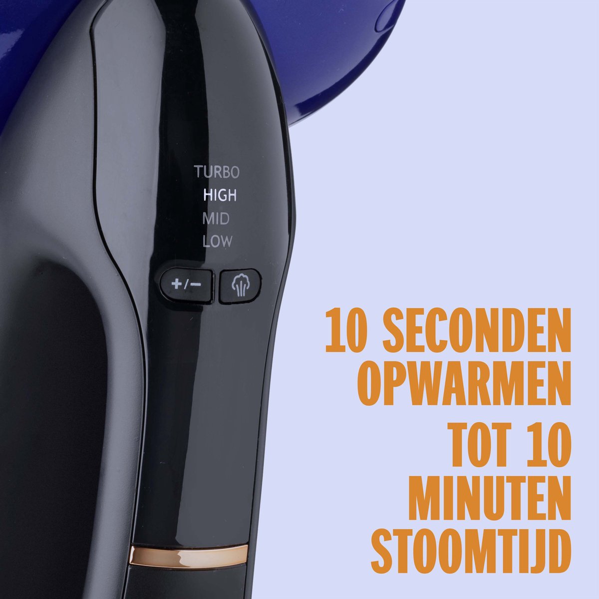 Conair GS108E Handheld Kledingstomer en Strijkijzer Zwart/Blauw