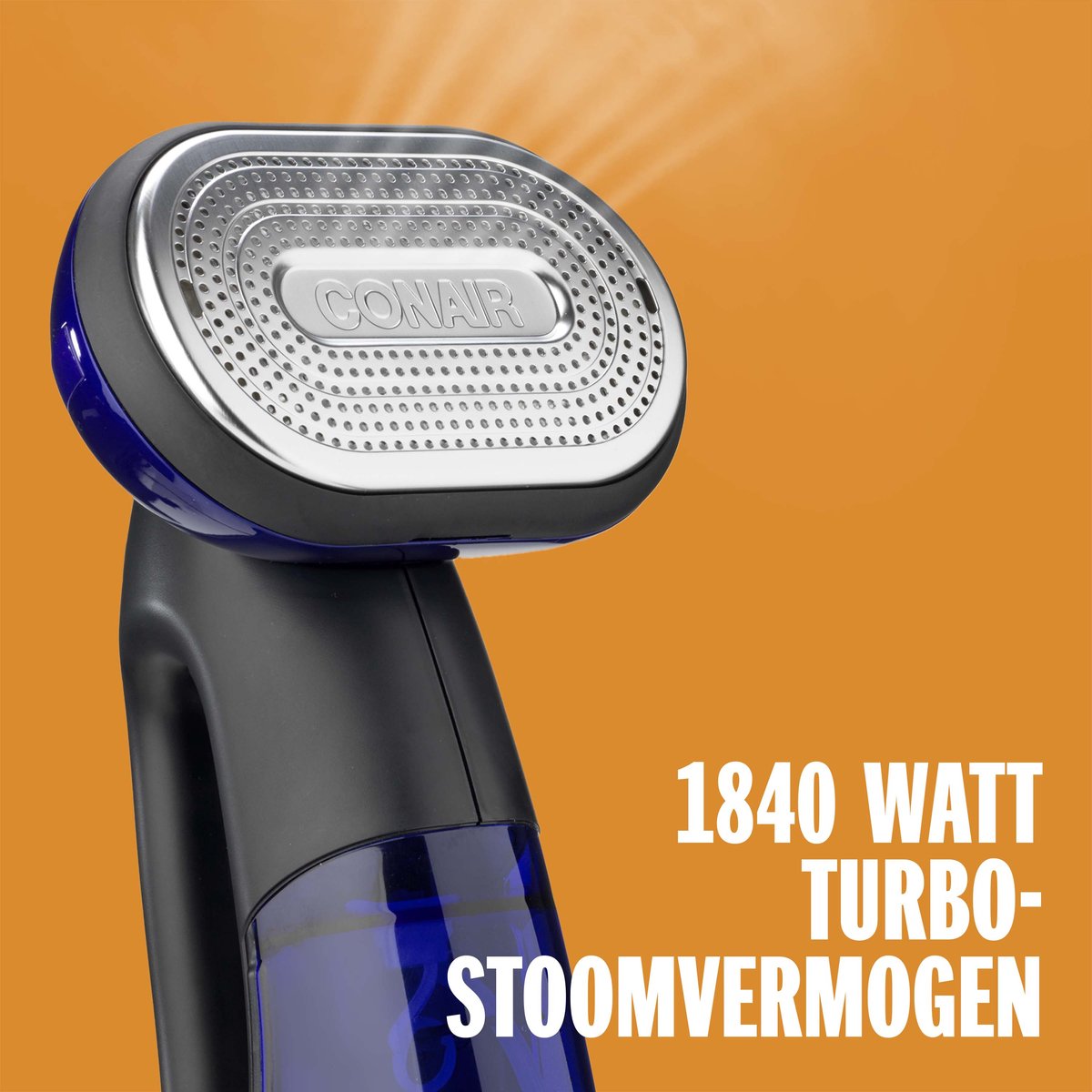 Conair GS108E Handheld Kledingstomer en Strijkijzer Zwart/Blauw