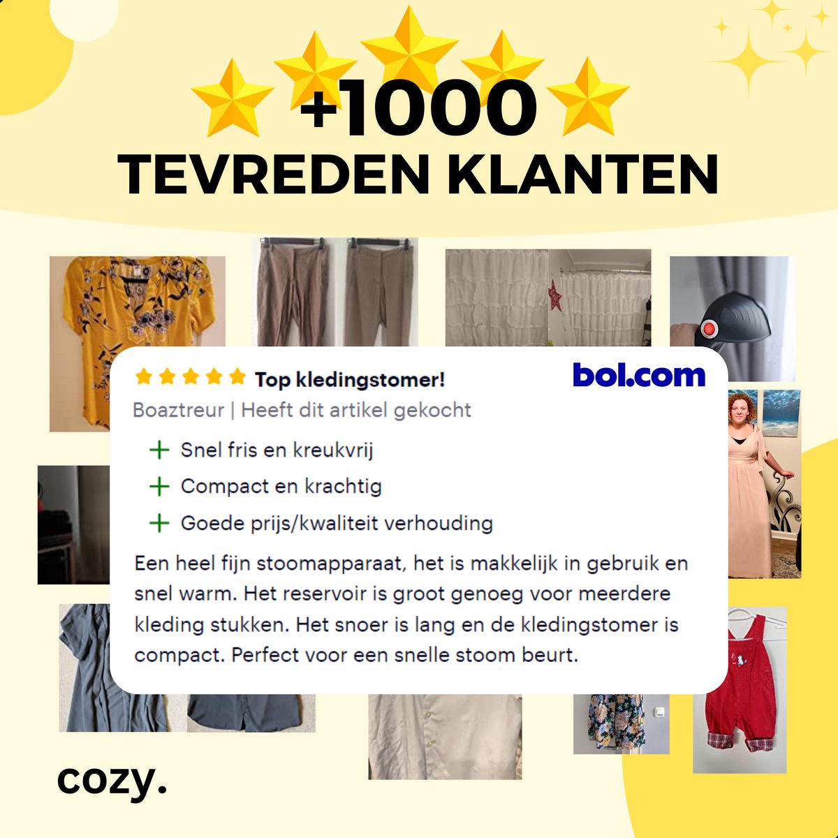 cozy.® Premium Kledingstomer Handstomer 1640W Zwart