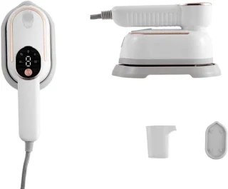 Draagbaar Handstrijkijzer - Reisstrijkijzer Stoomstrijkijzer - Kreukvrij Kleding Maken - 180 Graden Roterende Handgreep - 180 ml Watertank - Wit