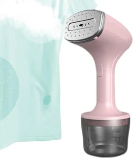 Draagbare kledingstomer met 260 ml stoomstrijkijzer - roze