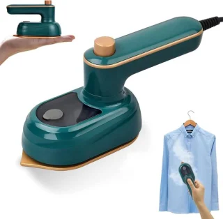 Draagbare reiskledingstomer mini handstrijkijzer - groen