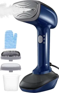Draagbare stomer voor kleding - blauw - 300 ml - 2-in-1 strijkijzer en rimpelverwijderaar