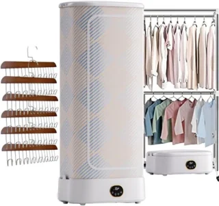 Draagbare stoomdroger - kledingstomer - wit