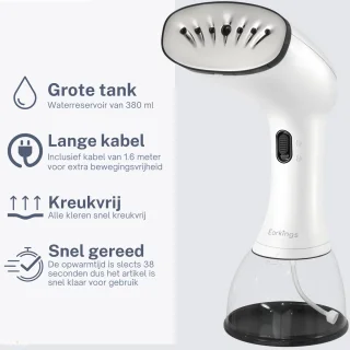 Earkings Kledingstomer Handstomer 380ml 1640W
