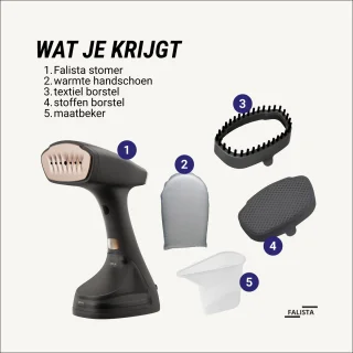 Falista handstomer 1800W zwart/goud