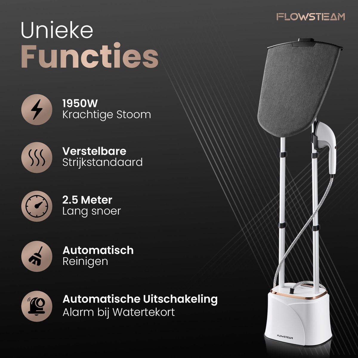 FLOWSTEAM PRO Handstomer Kledingstomer Wit