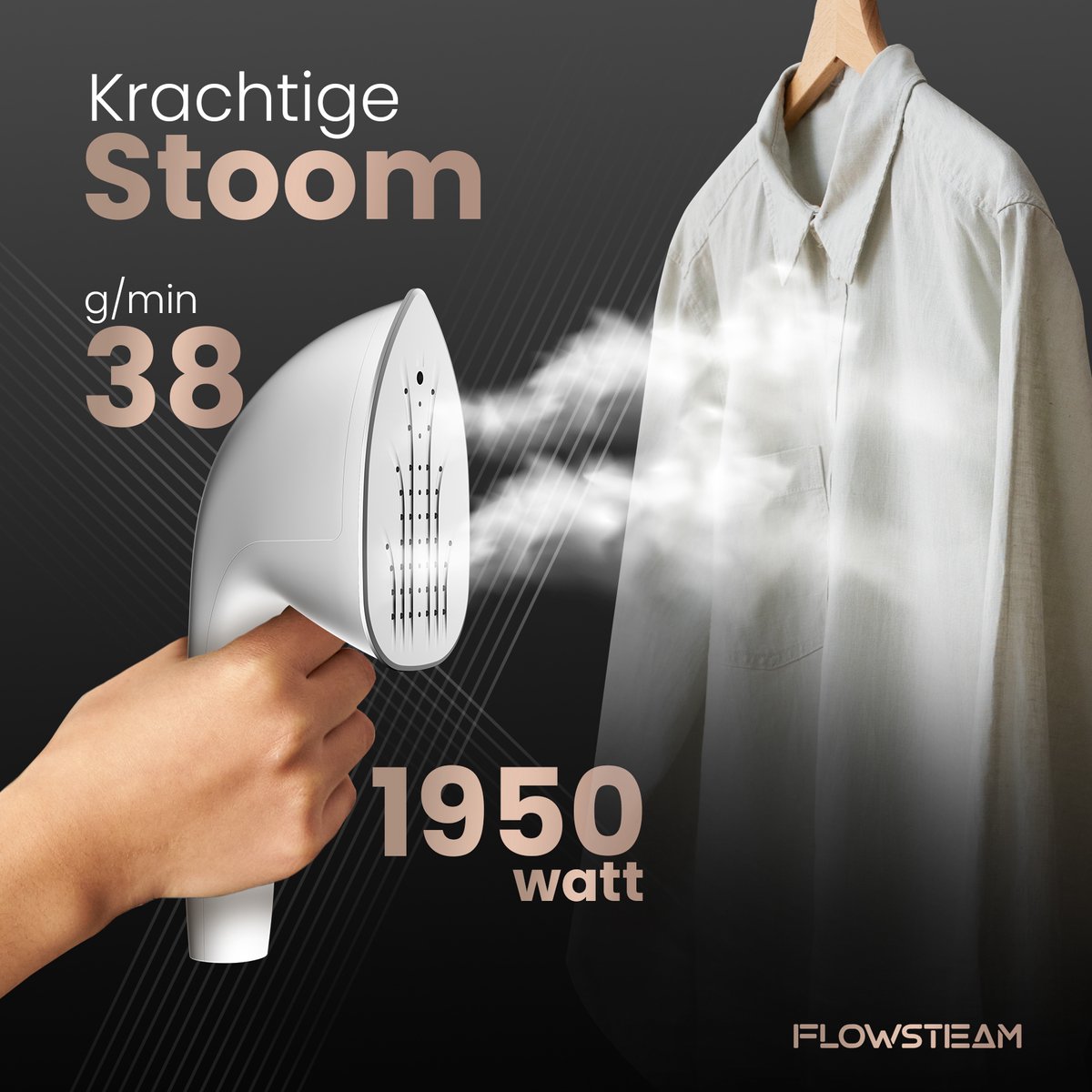 FLOWSTEAM PRO Handstomer Kledingstomer Wit
