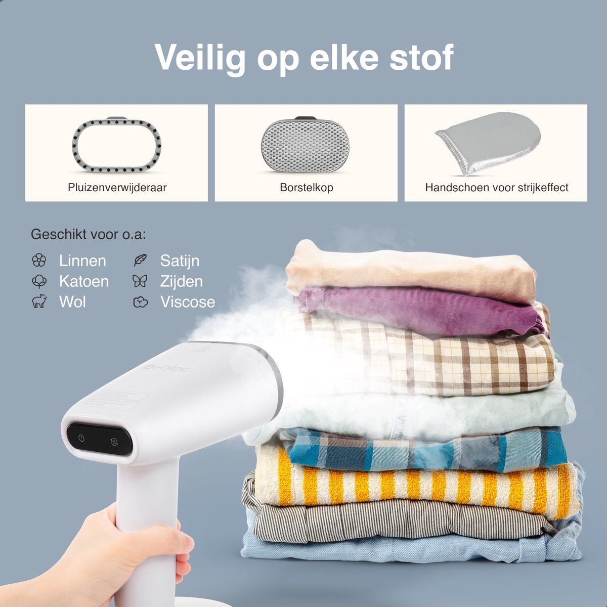 ForDig Kledingstomer 1600W met 2 Opzetstukken en Handschoen