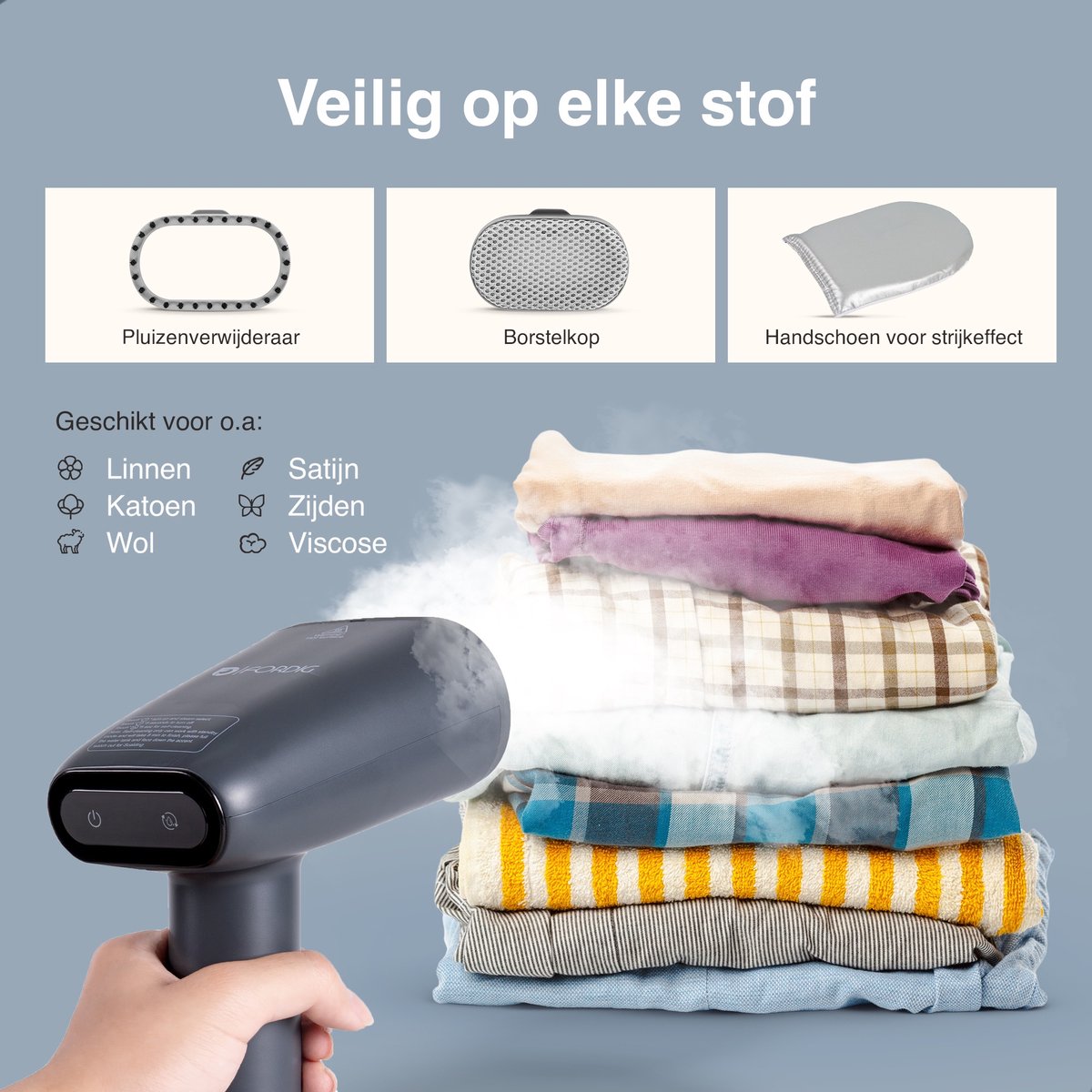 ForDig Kledingstomer 1600W met 2 Opzetstukken en Handschoen