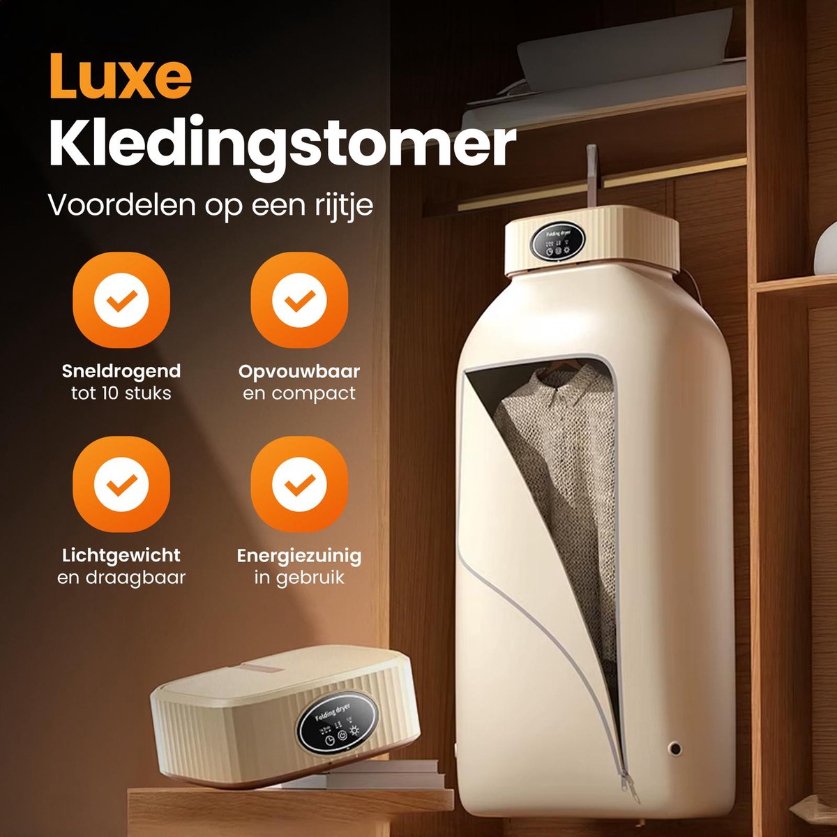 Golermo Luxe Kledingstomer met Statief 600W
