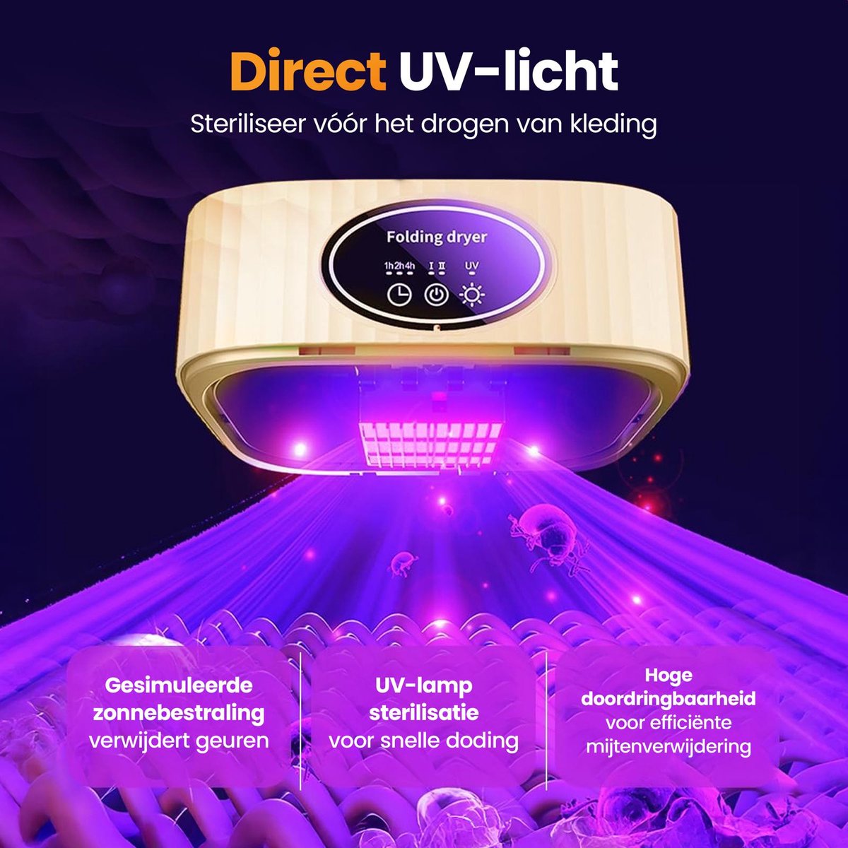 Golermo Luxe Kledingstomer met Statief 600W