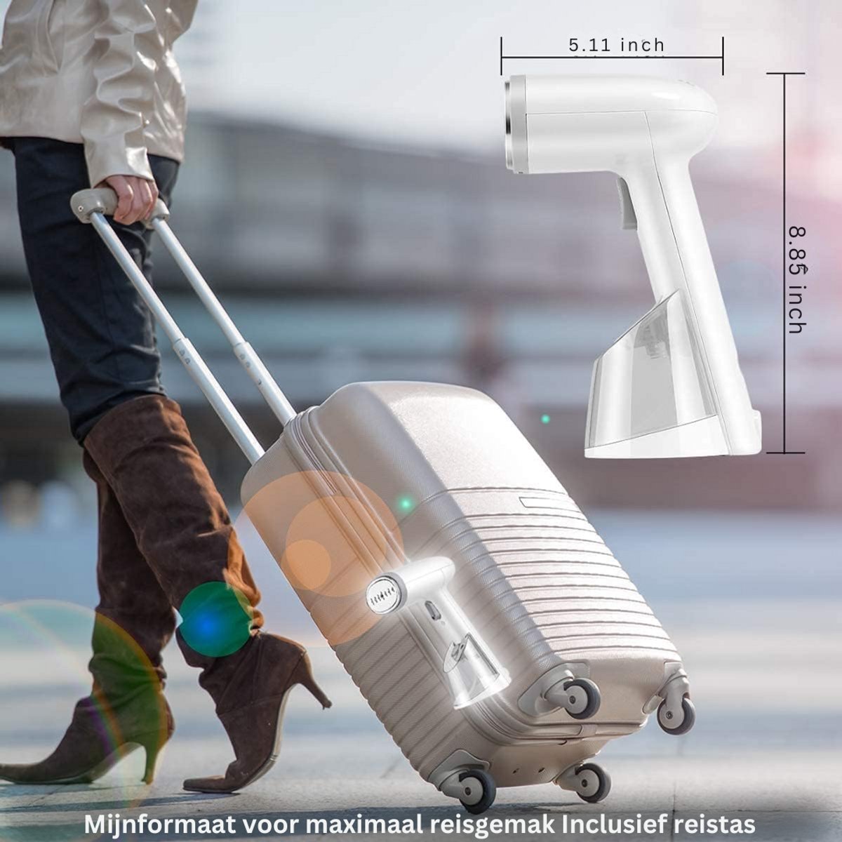 Goodivery Compact Stoomstrijkijzer met Reisset Wit