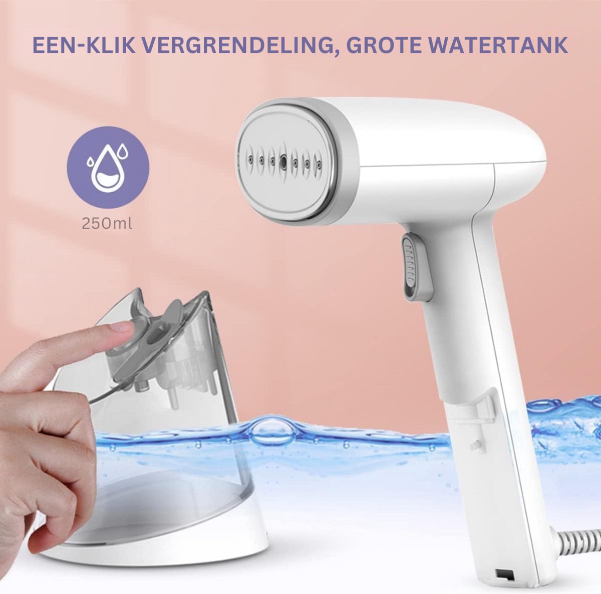 Goodivery Compact Stoomstrijkijzer met Reisset Wit