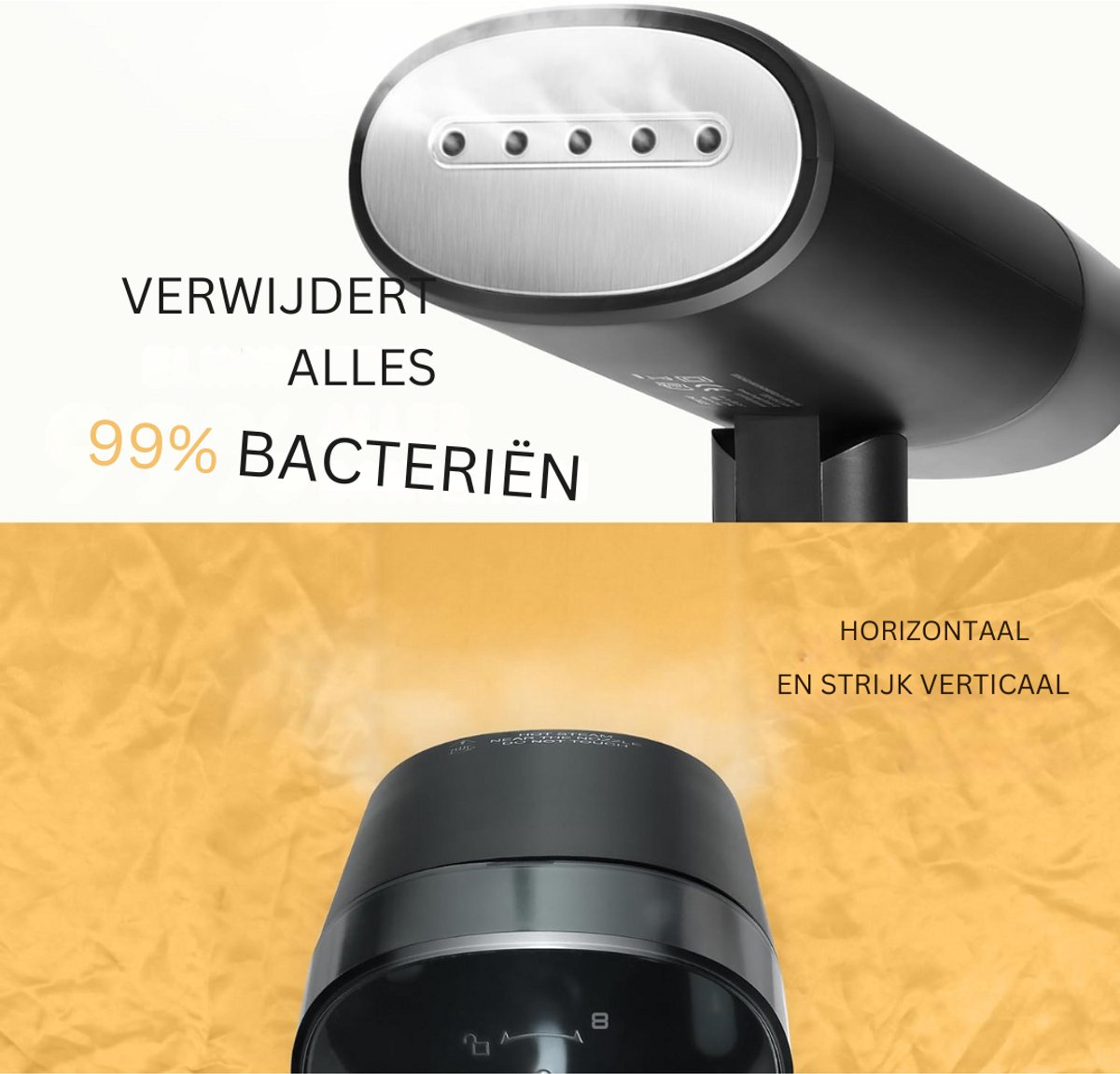 Goodivery Compact Stoomstrijkijzer met Reisset Zwart