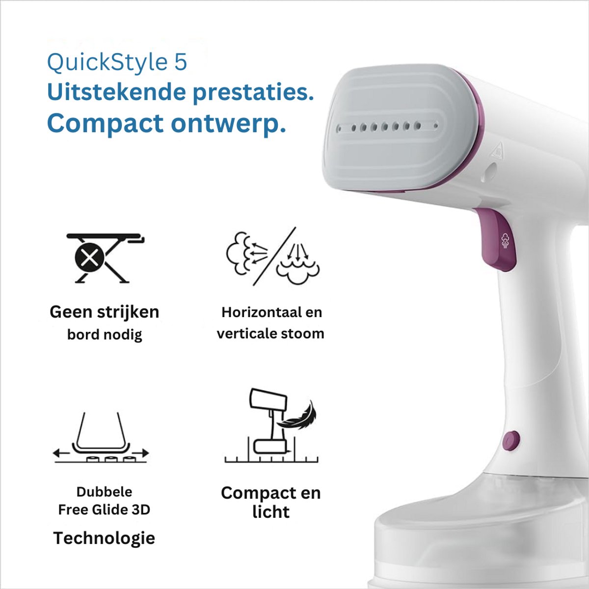 Goodivery Dual FreeGlide Stoomstrijkijzer Wit