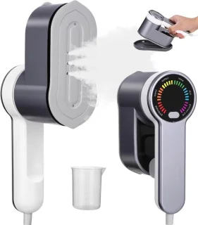 Handheld kledingstomer en reisstrijkijzer - grijs