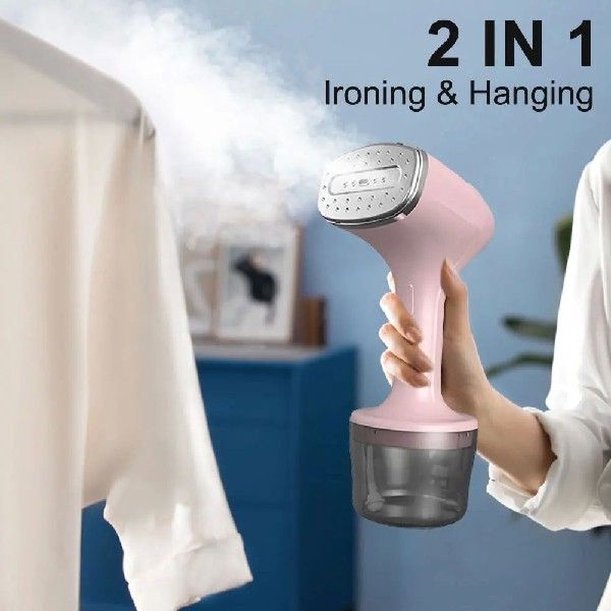 Handheld Kledingstomer Stoomreiniger Wit